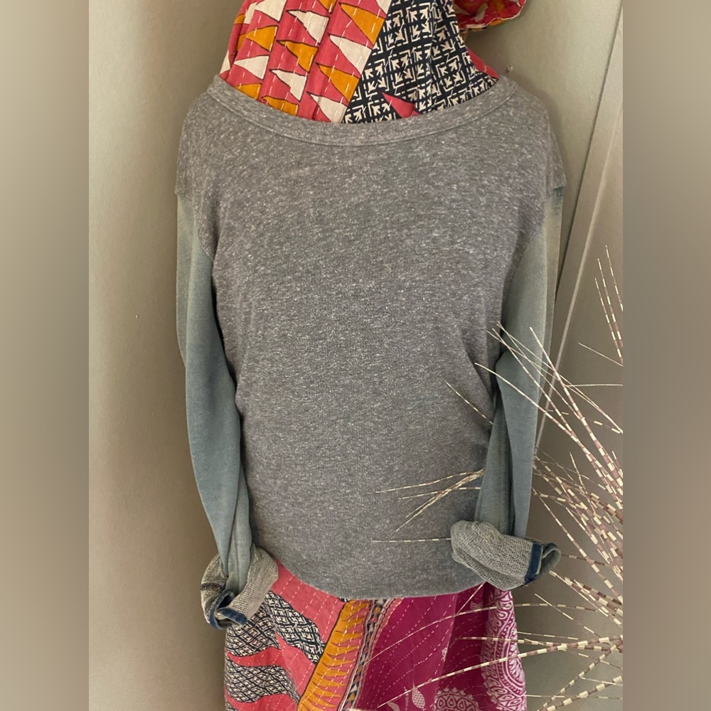 Boho sweatshirt.cotton.size large.open back.